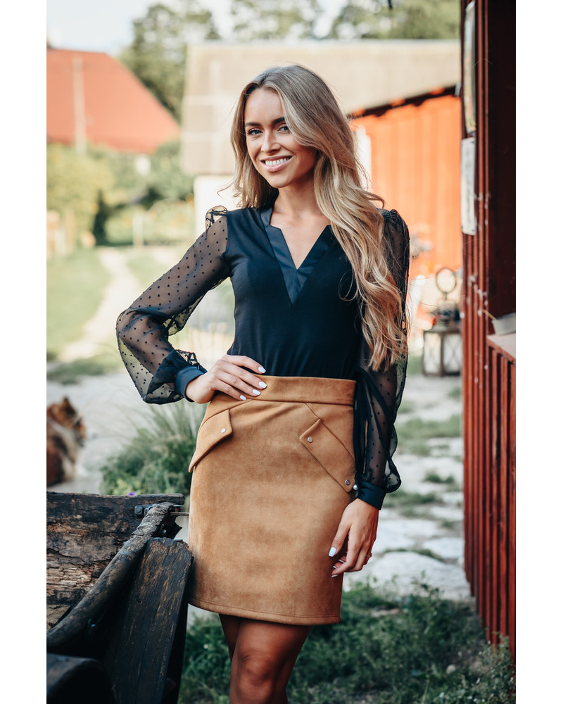 BLACK COMET CHIFFON BLOUSE