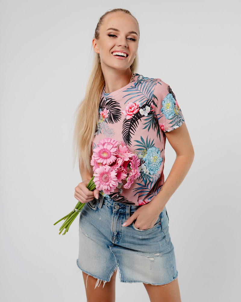 ROSE TROPICAL T-SHIRT PINK