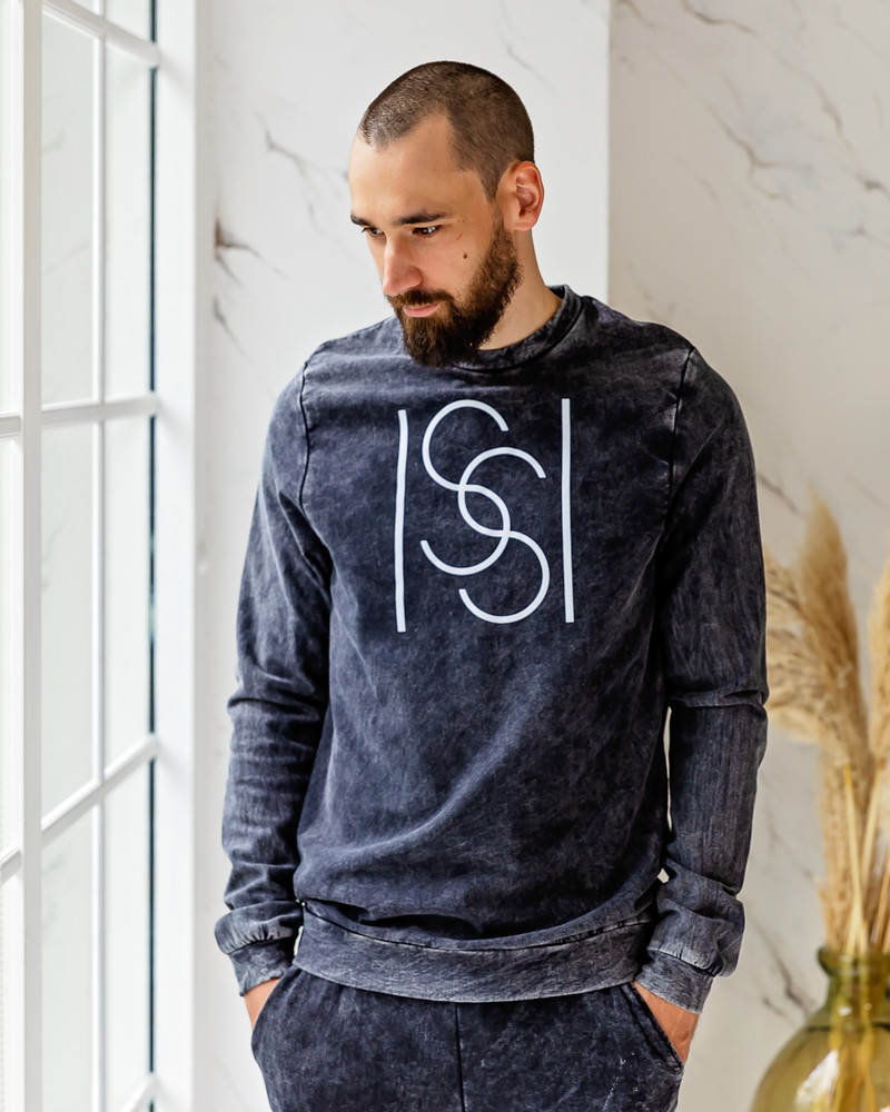 ISSI MEN SWEATSHIRT ACID WASH