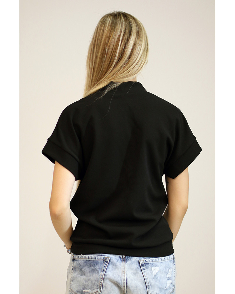 BLACK DIAGONAL LAYER SHIRT