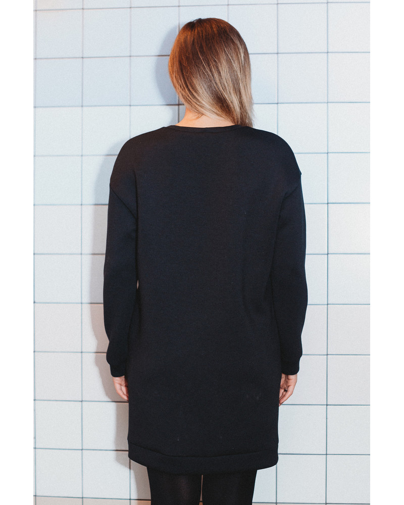 CUSTOM MESSAGE OVERSIZE DRESS BLACK