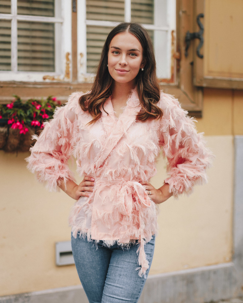 FRINGE JACKET PEACHY