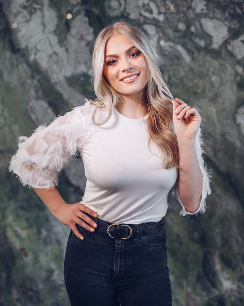 FRINGE RAGLAN SHIRT WHITE