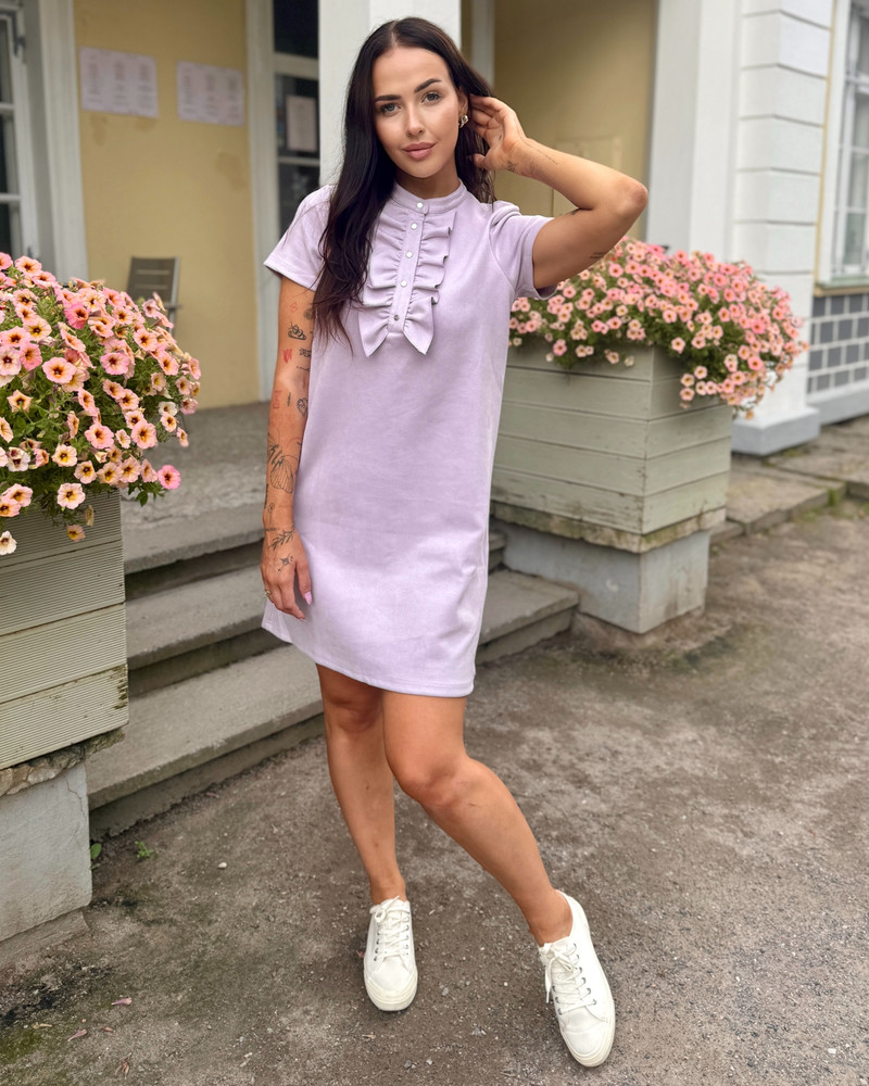 FRILL LINE DRESS LILAC