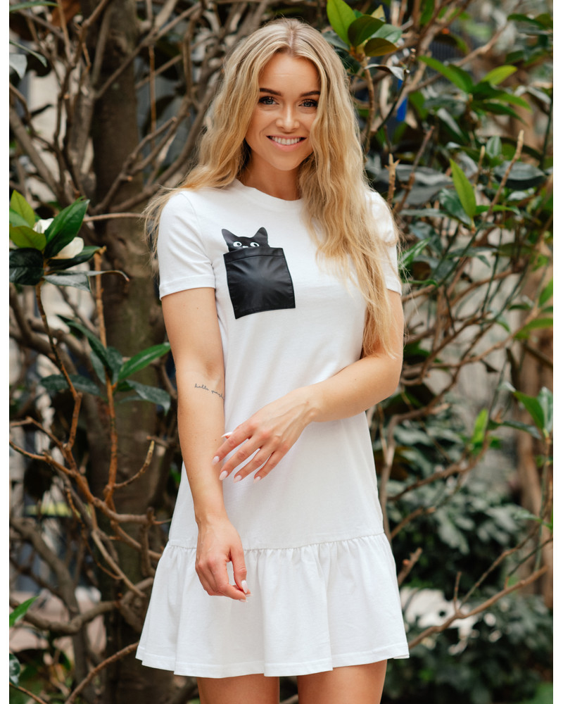 KITTY FRILL DRESS WHITE