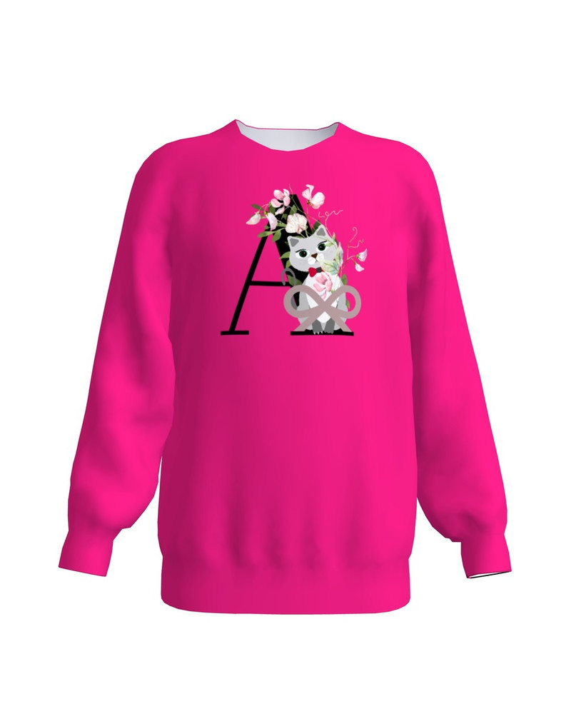 LETTER A KIDS SWEATSHIRT FUCHSIA