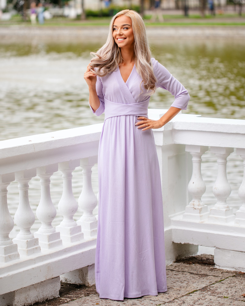 ELEGANT MAXI DRESS WAVE LILAC