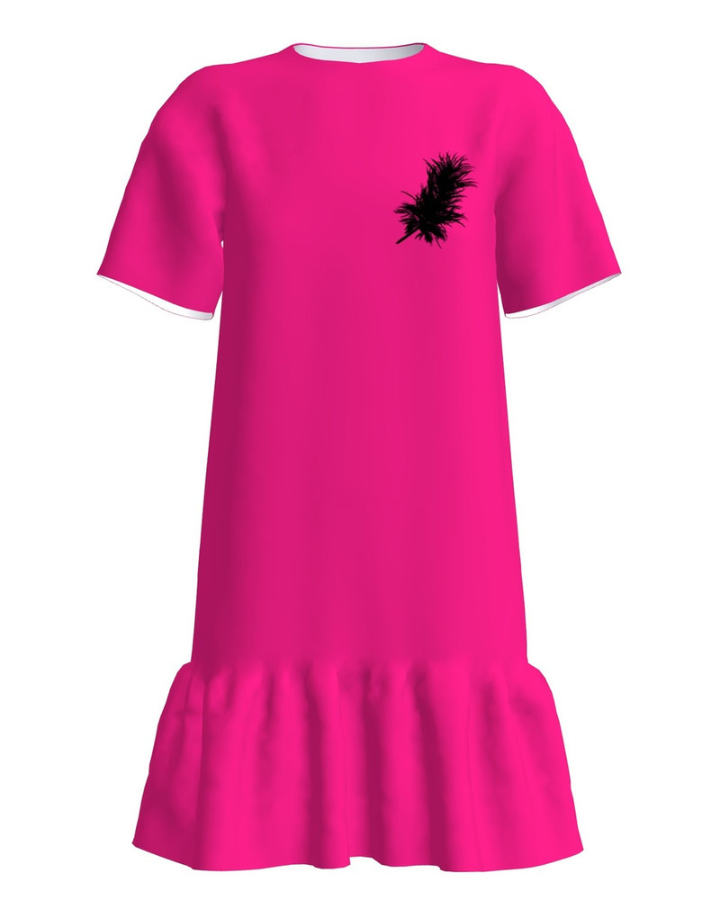 ANGEL FRILL DRESS FUCHSIA