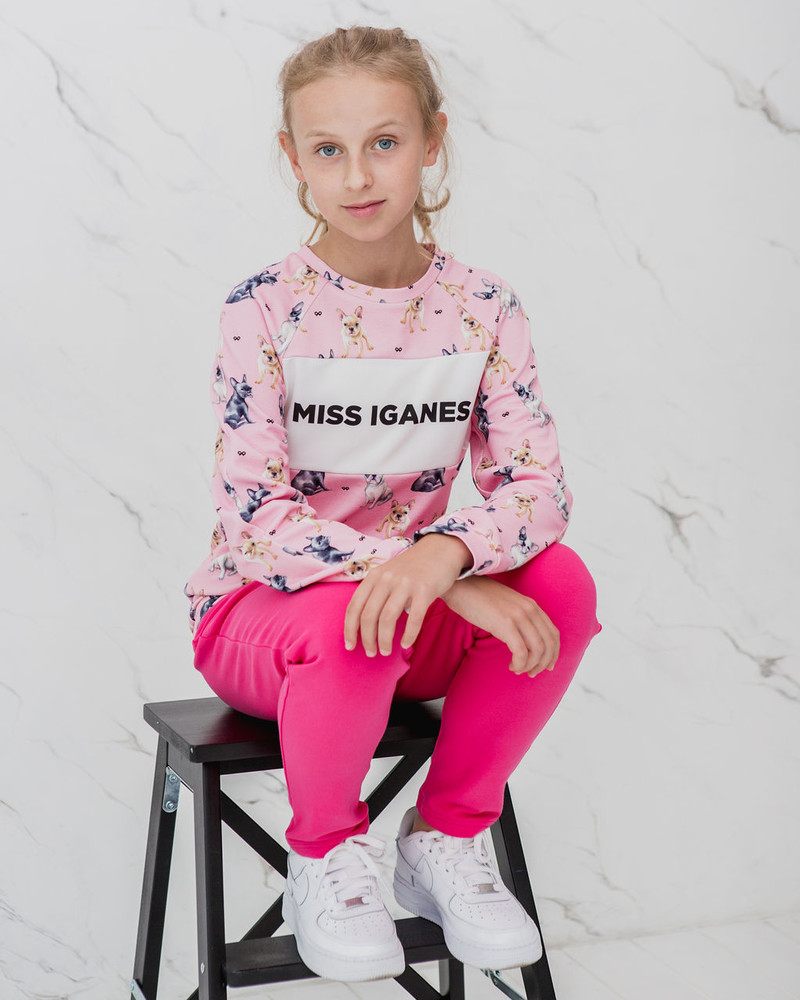 MISS IGANES KIDS BULLDOGS SWEATSHIRT PINK