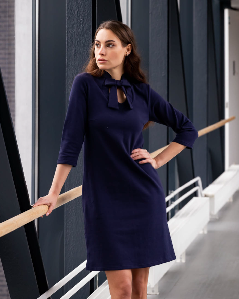 DOLLABLE SWEATER DRESS NAVY