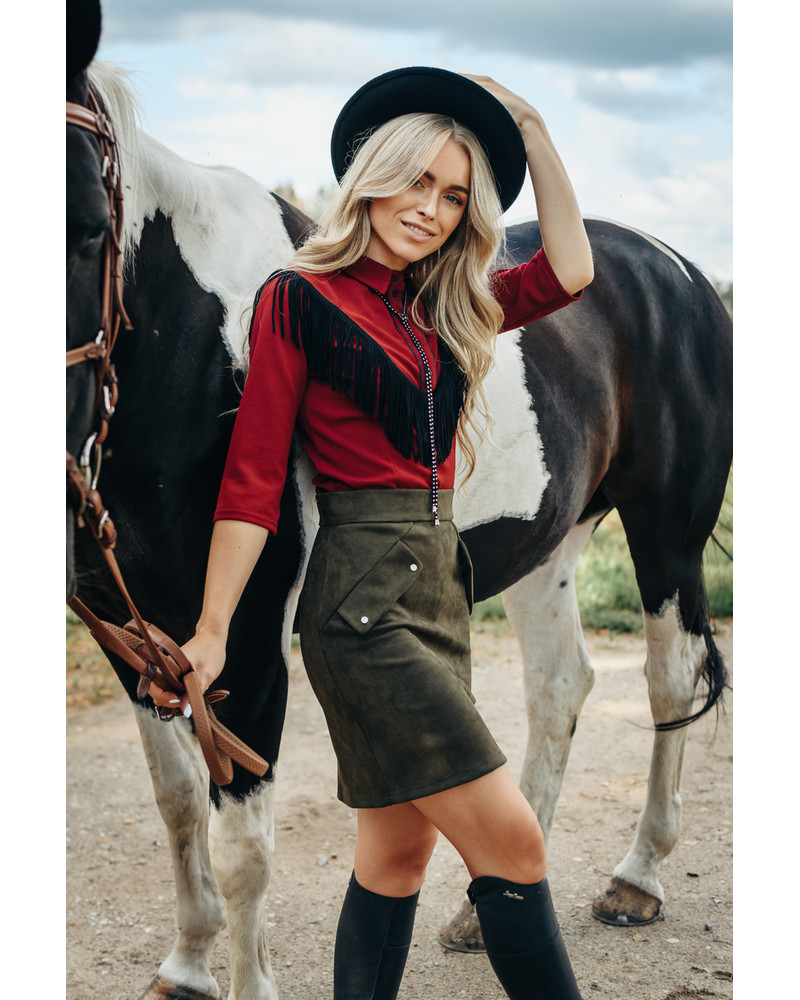 BORDEAUX FRINGE SHIRT