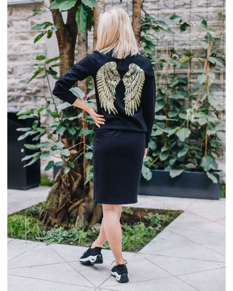 PENCIL SKIRT BLACK TRIKO