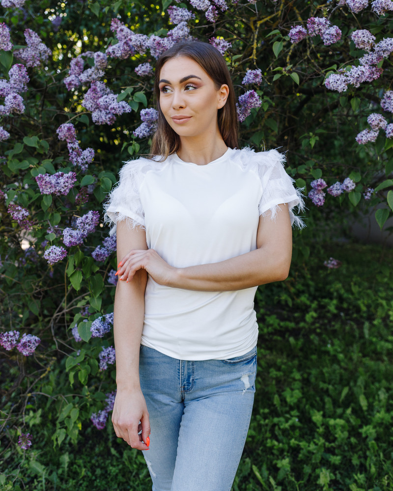 FRINGE RAGLAN T-SHIRT WHITE