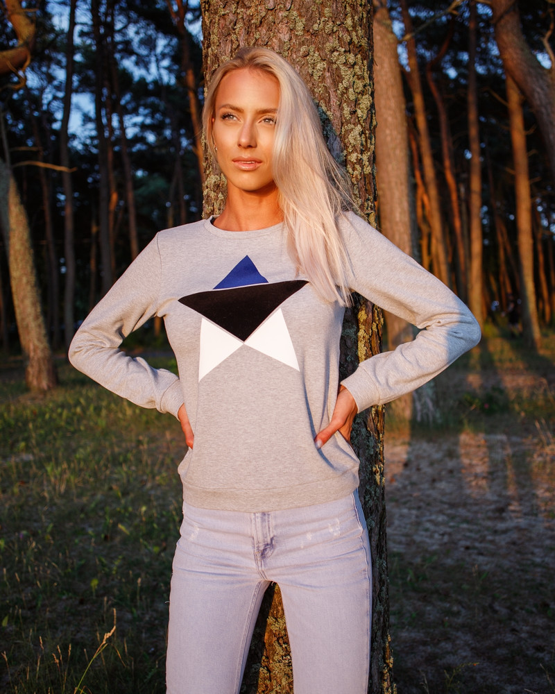 ESTONIAN STAR SWEATSHIRT GREY CROP