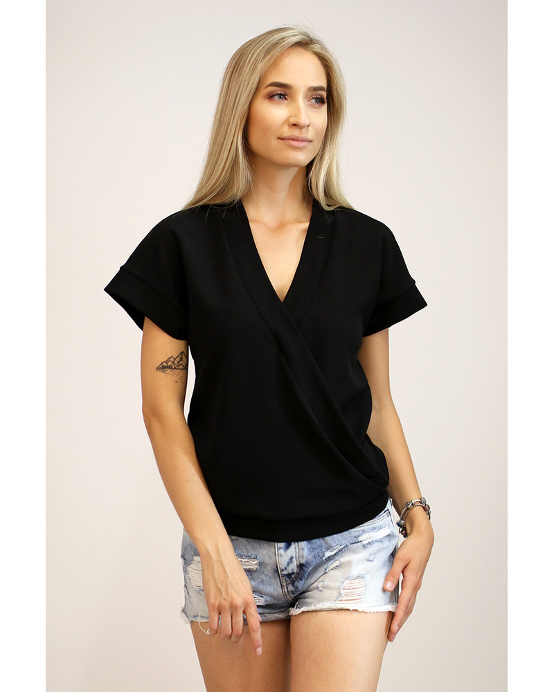 BLACK DIAGONAL LAYER SHIRT