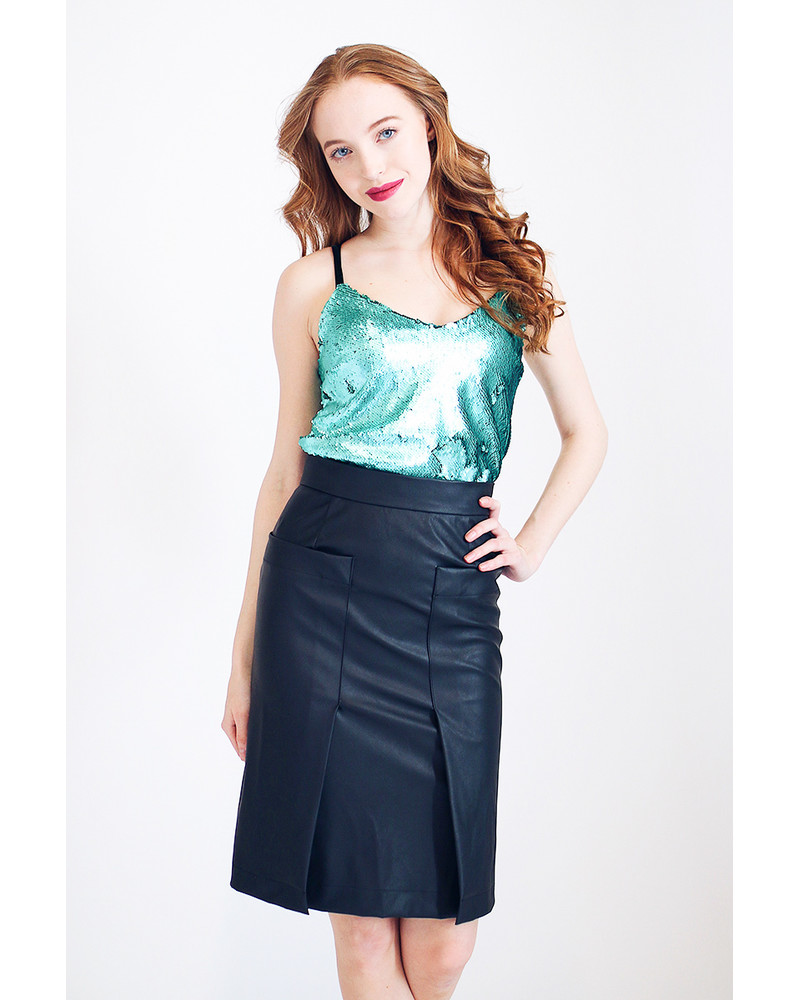 GREEN SEQUIN TOP