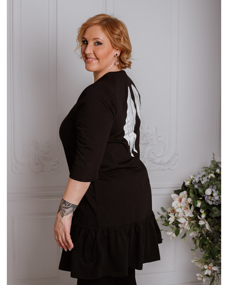ANGEL FRILL DRESS BLACK