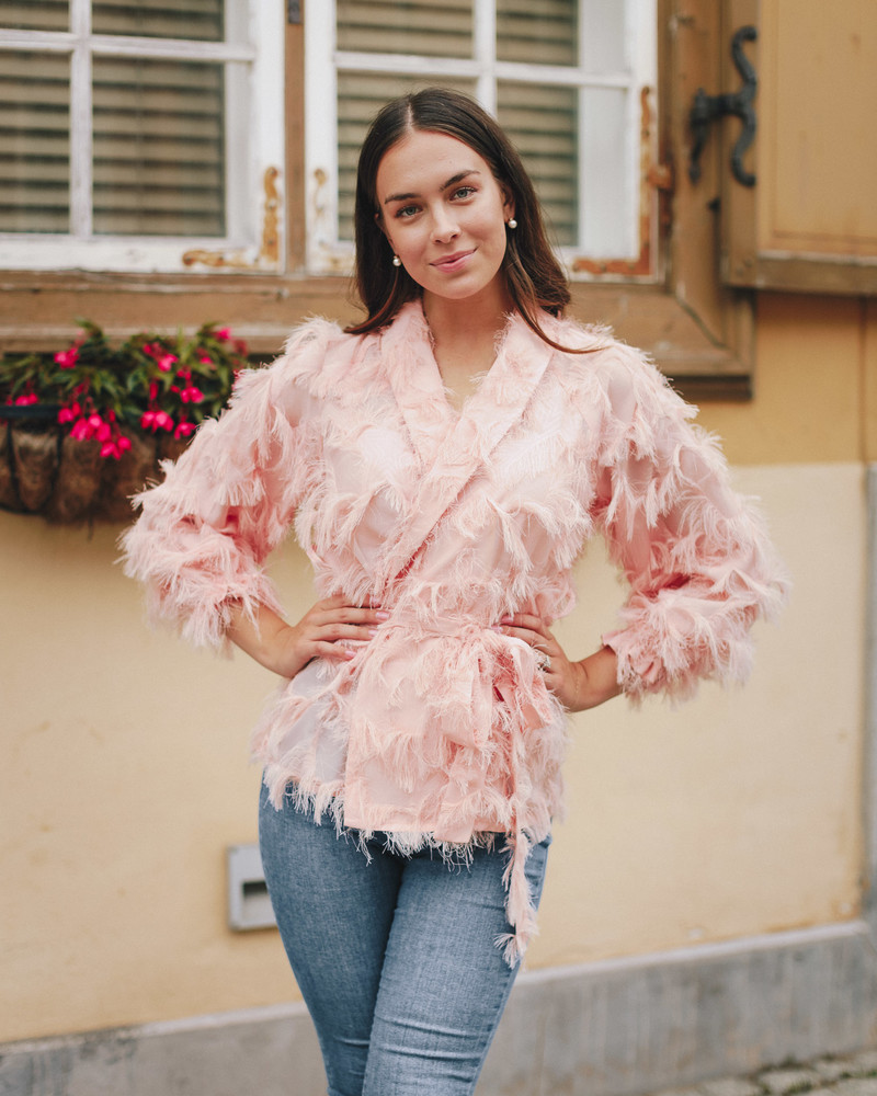 FRINGE JACKET PEACHY