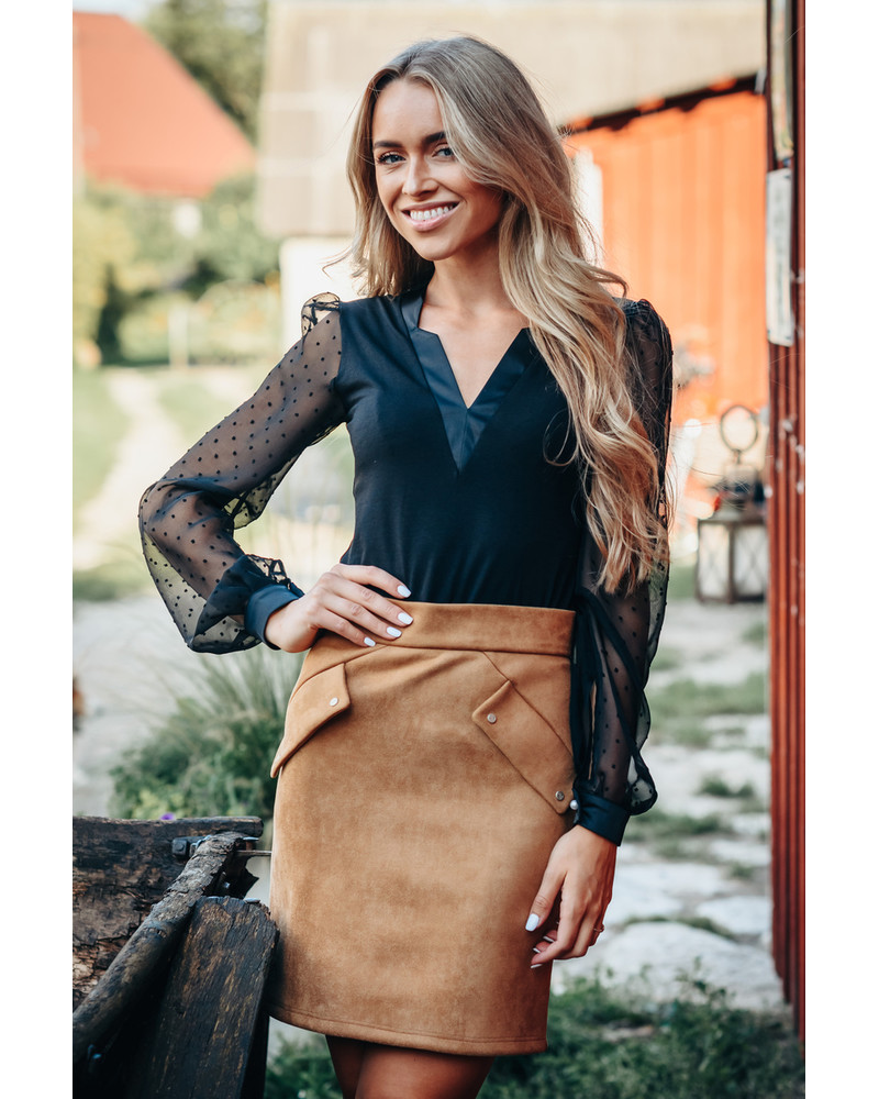 BLACK COMET CHIFFON BLOUSE