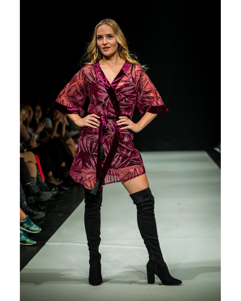 KIMONO DRESS BORDEAUX