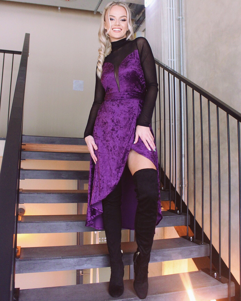 VELVET WRAP MIDI SKIRT PATCHY VIOLET