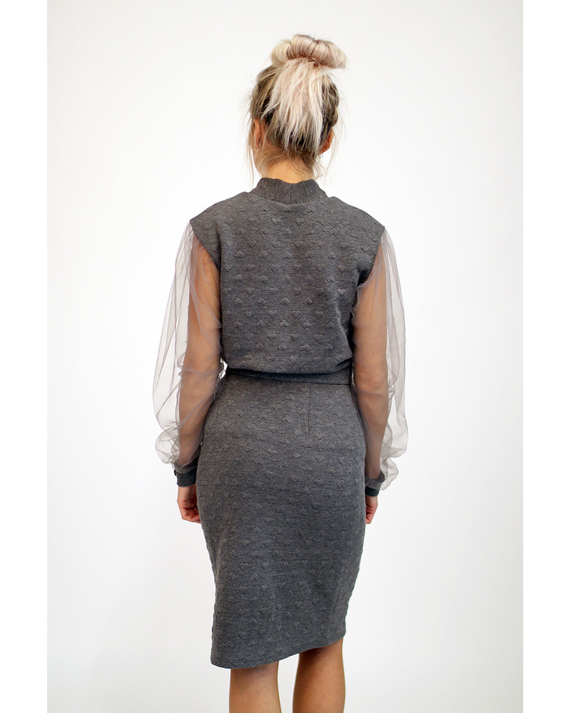 GREY HEARTS KNIT SKIRT