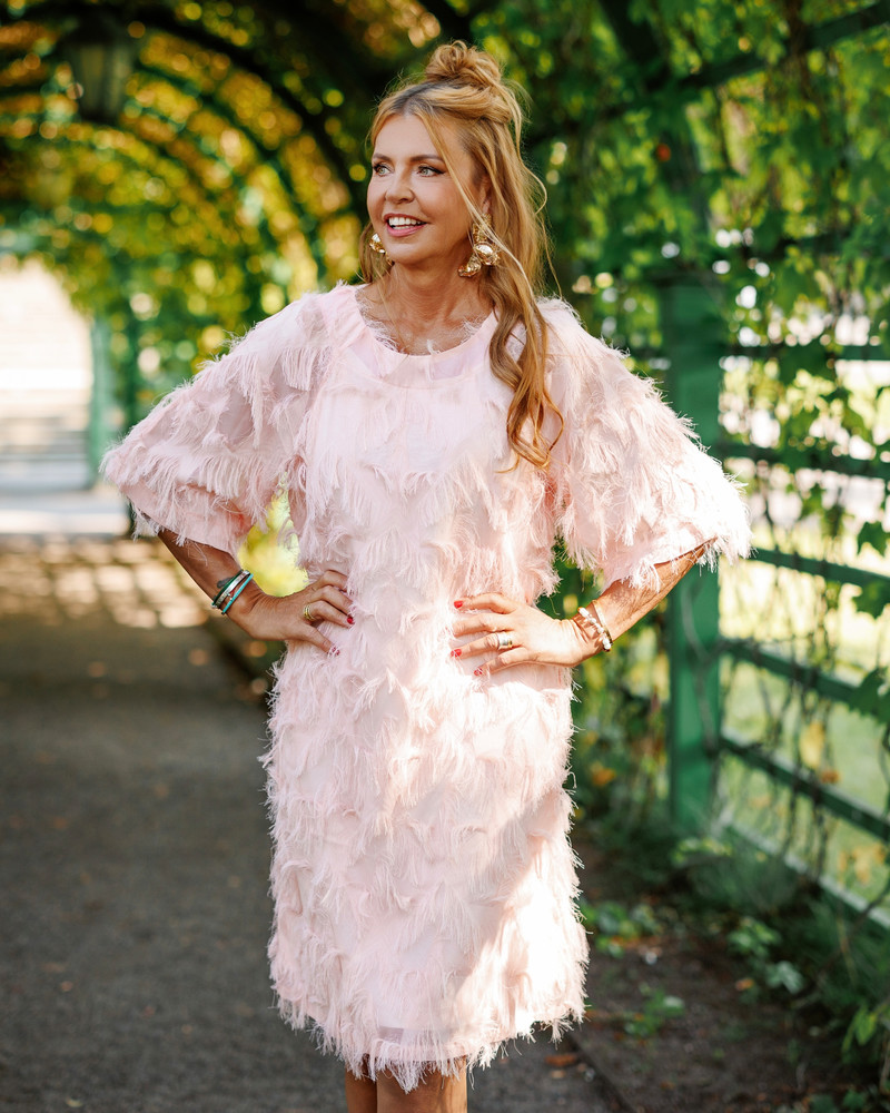 FRINGE DRESS PEACHY