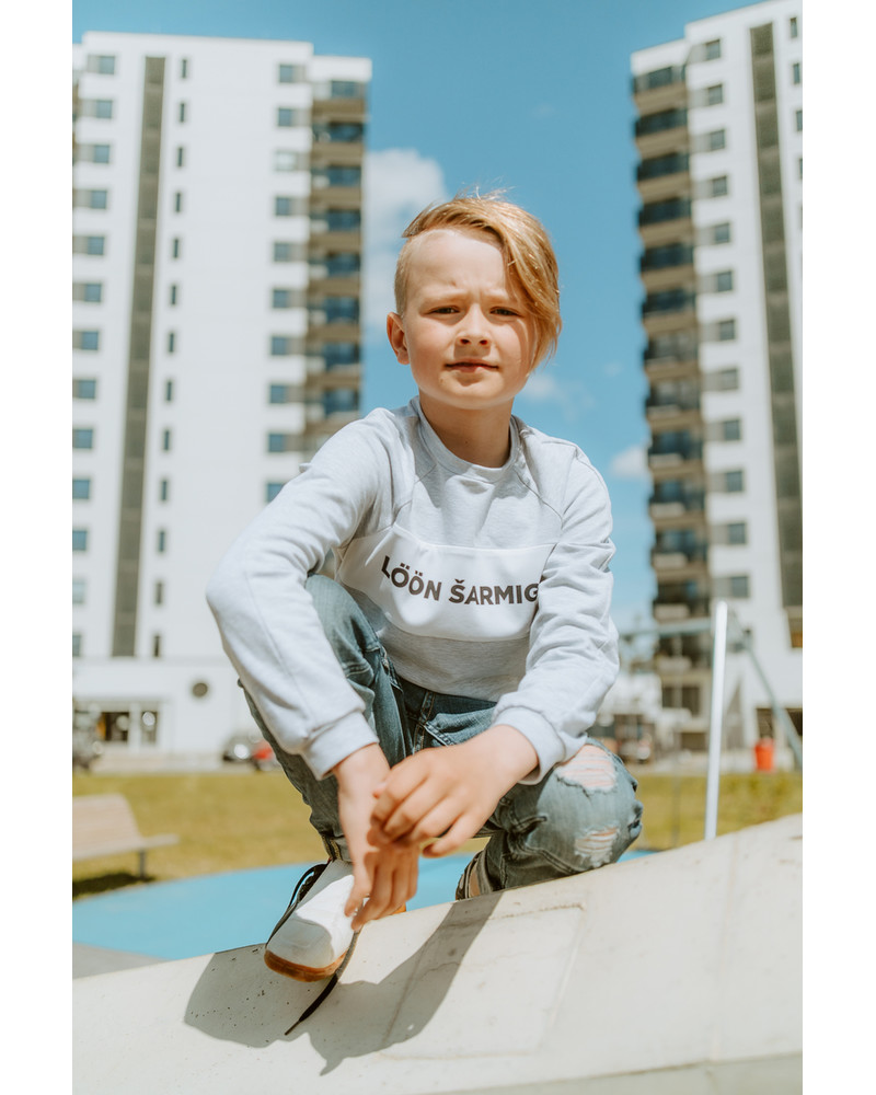 LÖÖN ŠARMIGA KIDS SWEATSHIRT LIGHT GREY