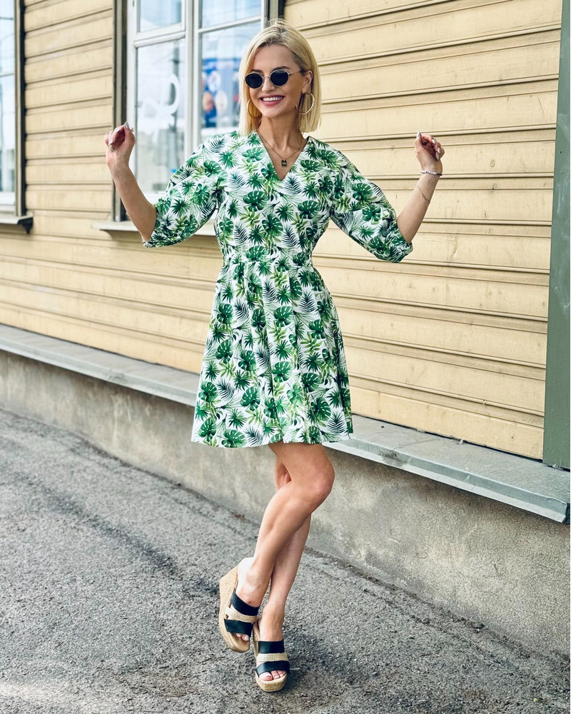 PUFF CIRCLE DRESS JUNGLE GREEN