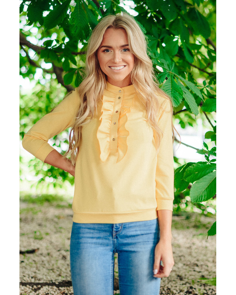 FRILL QUARTER SHIRT YELLOW