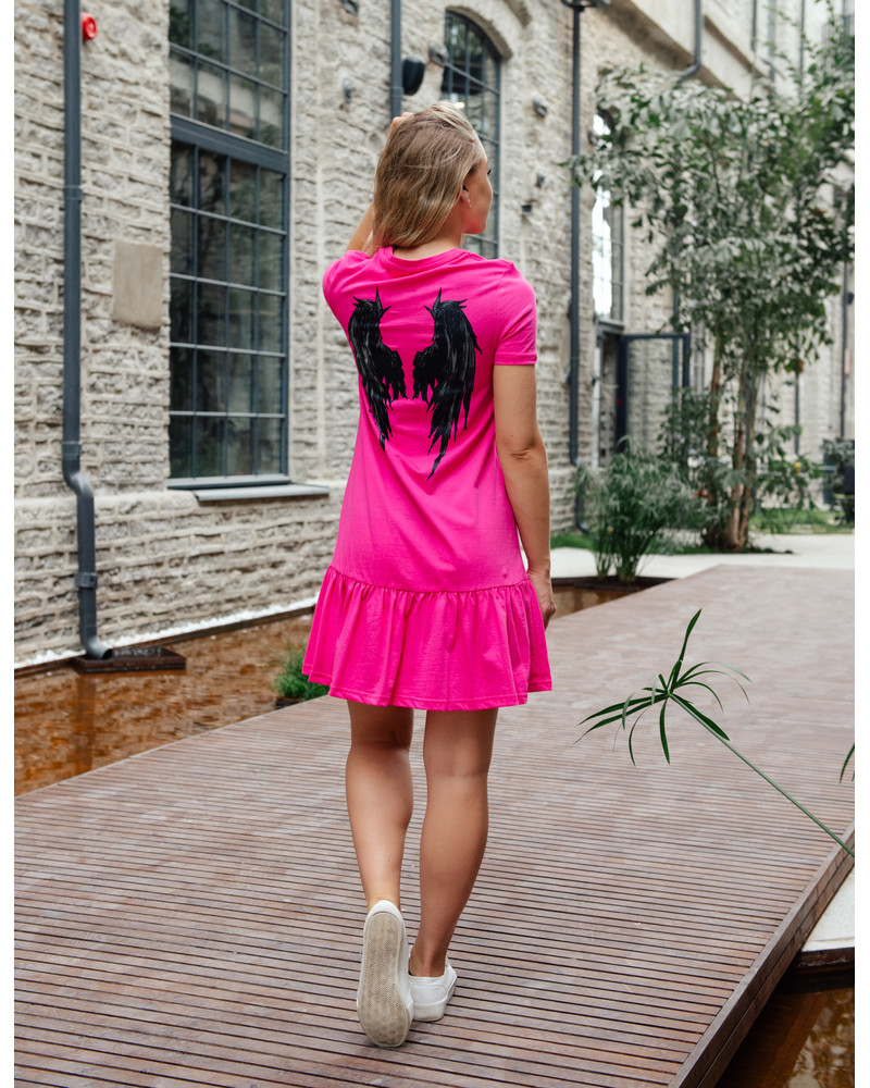 ANGEL FRILL DRESS FUCHSIA
