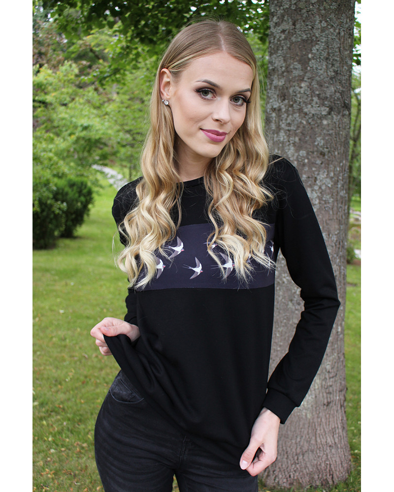 SWALLOW SWEATSHIRT BLACK