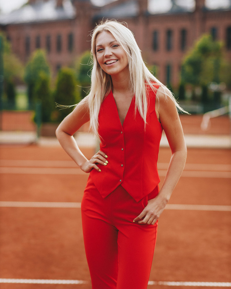 TD STUD WAISTCOAT ORANGE