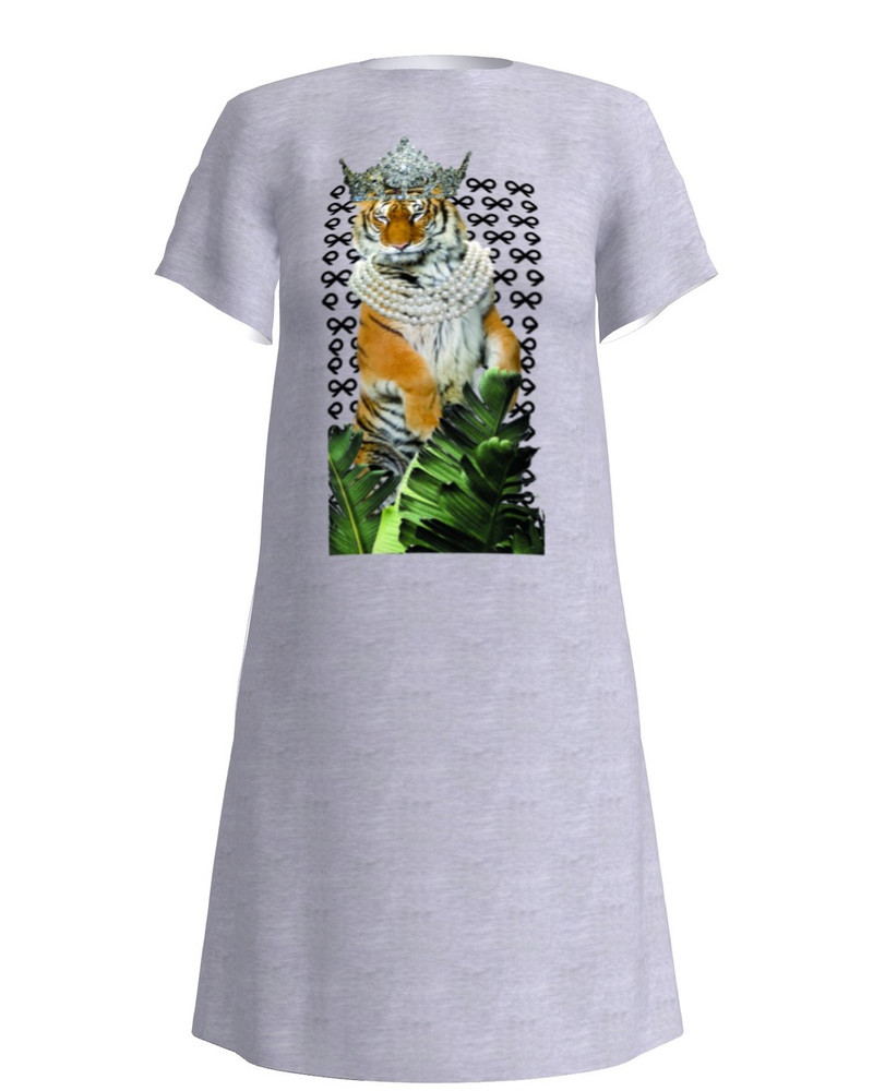 QUEEN OF JUNGEL DRESS LIGHT GREY