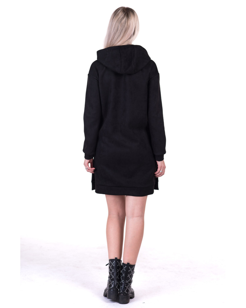 PASTEL STAR BLACK HOODED DRESS