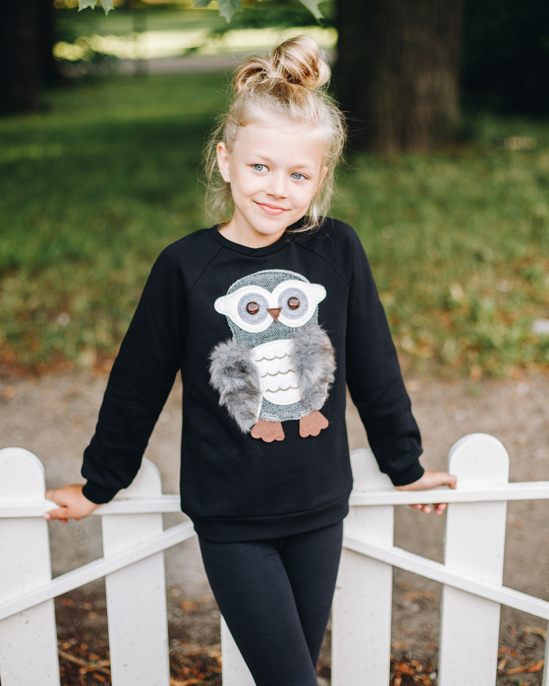 OWL KIDS SWEASHIRT BLACK