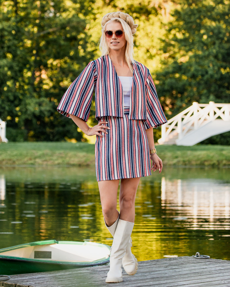 STRIPE & SHINY KIMONO JACKET