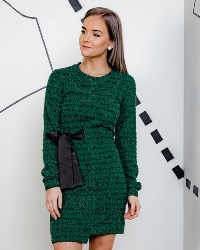 SHINY COOL CUT DRESS GREEN