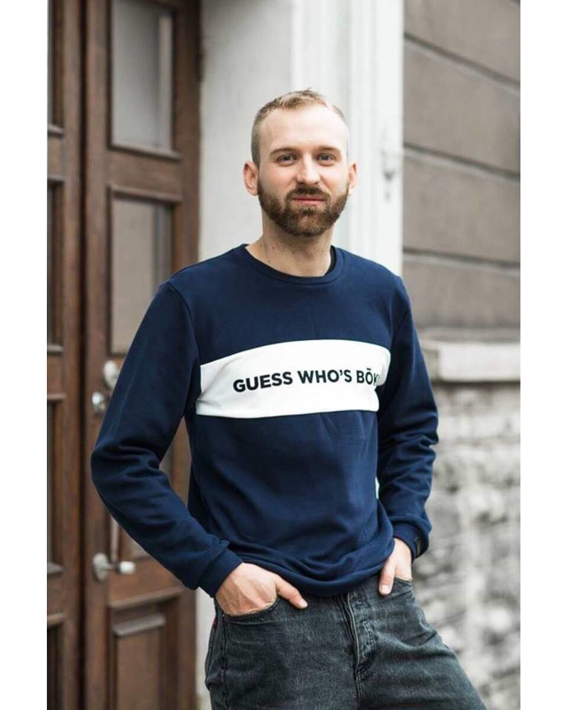 GUESS WHO S BÕKK DARK BLUE SWEATER