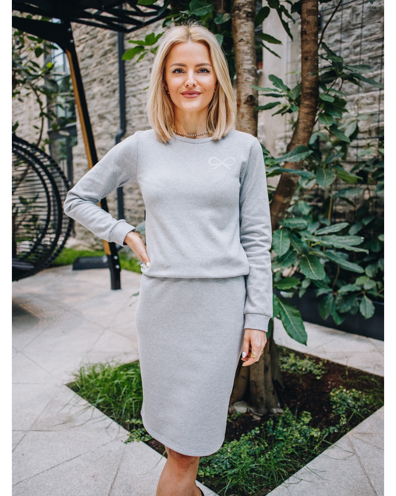PENCIL SKIRT GREY TRIKO