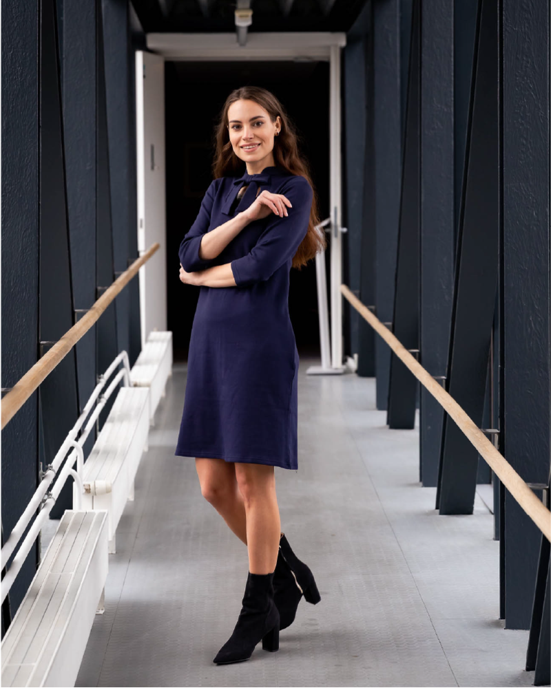 DOLLABLE SWEATER DRESS NAVY