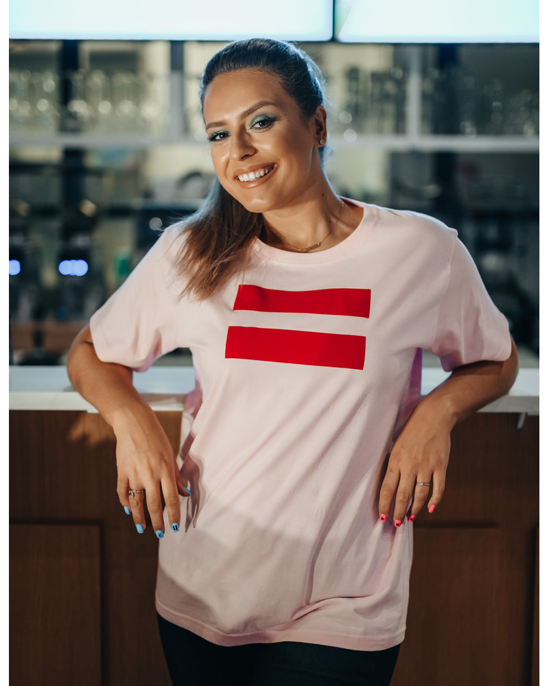 RED VÕRDSUS OVERSIZE T-SHIRT LIGHT PINK