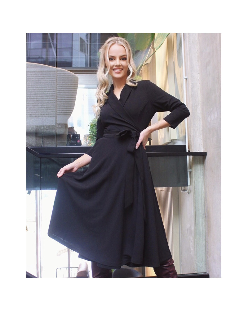 MOON MIDI DRESS BLACK