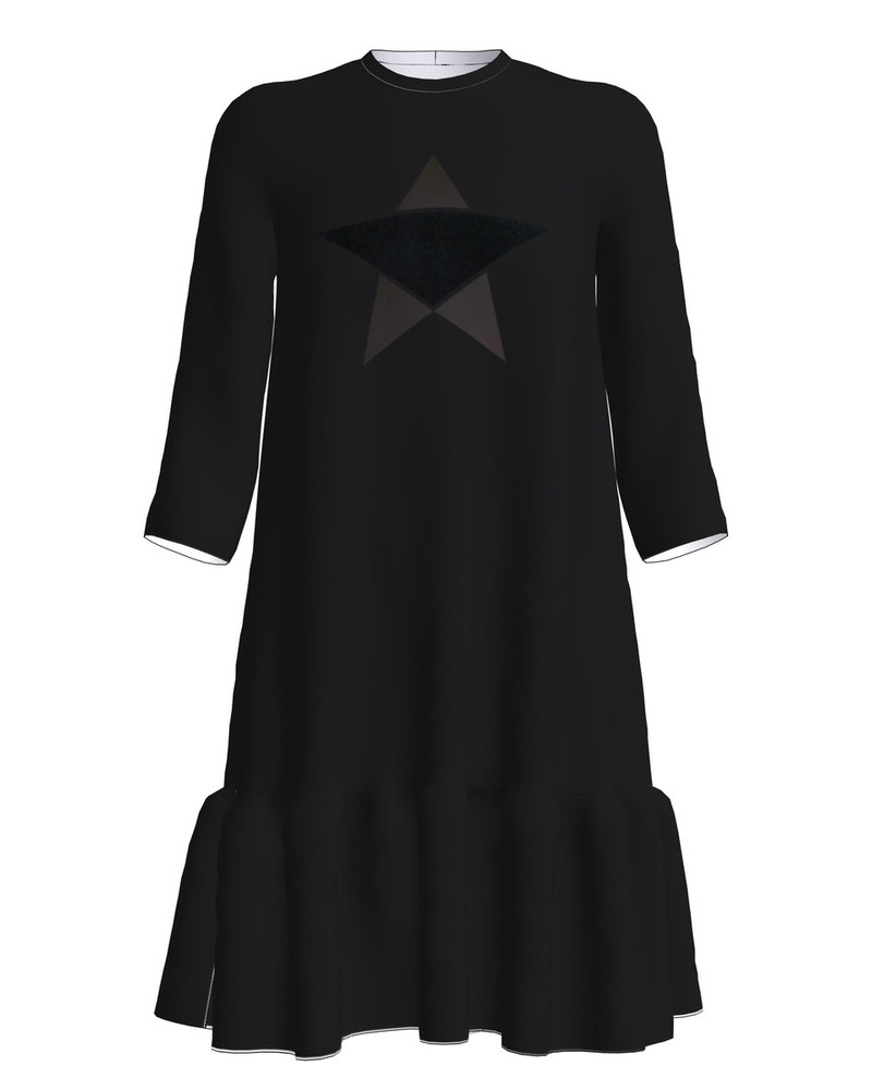 STAR FRILL DRESS BLACK