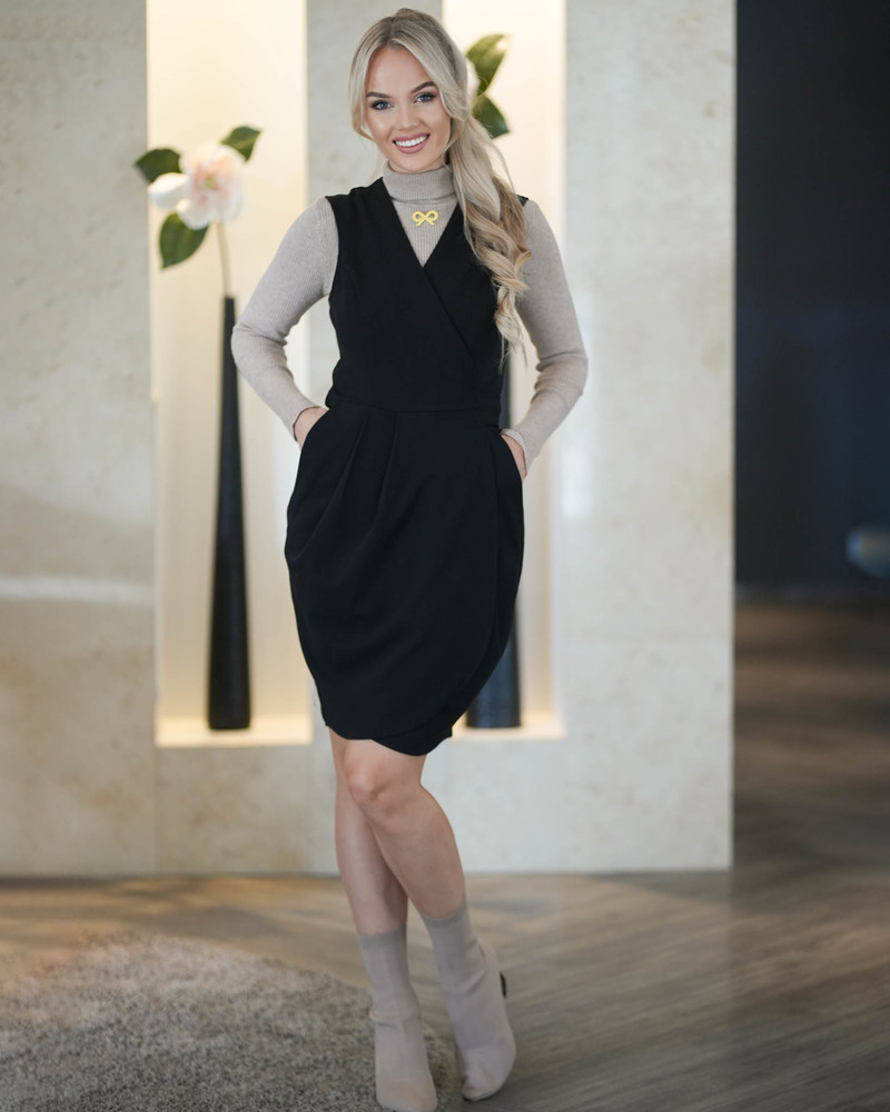 TULIP POCKET DRESS BLACK