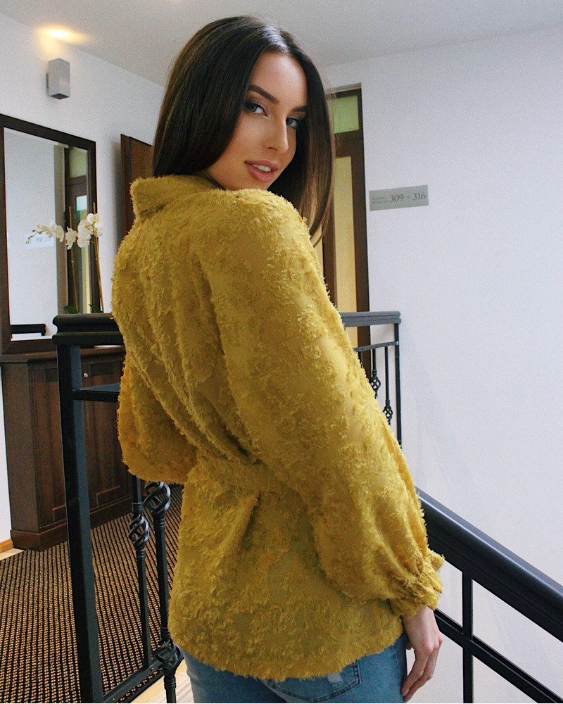 FRINGE JACKET MUSTARD YELLOW