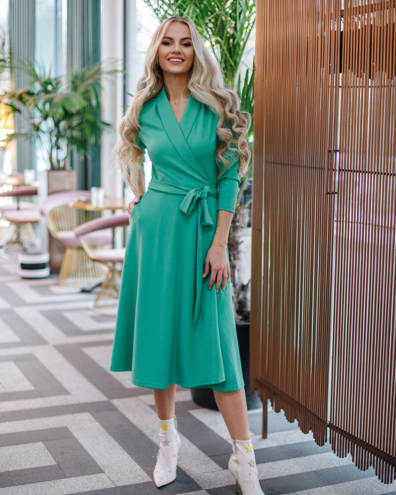 MOON MIDI DRESS BRIGHT GREEN