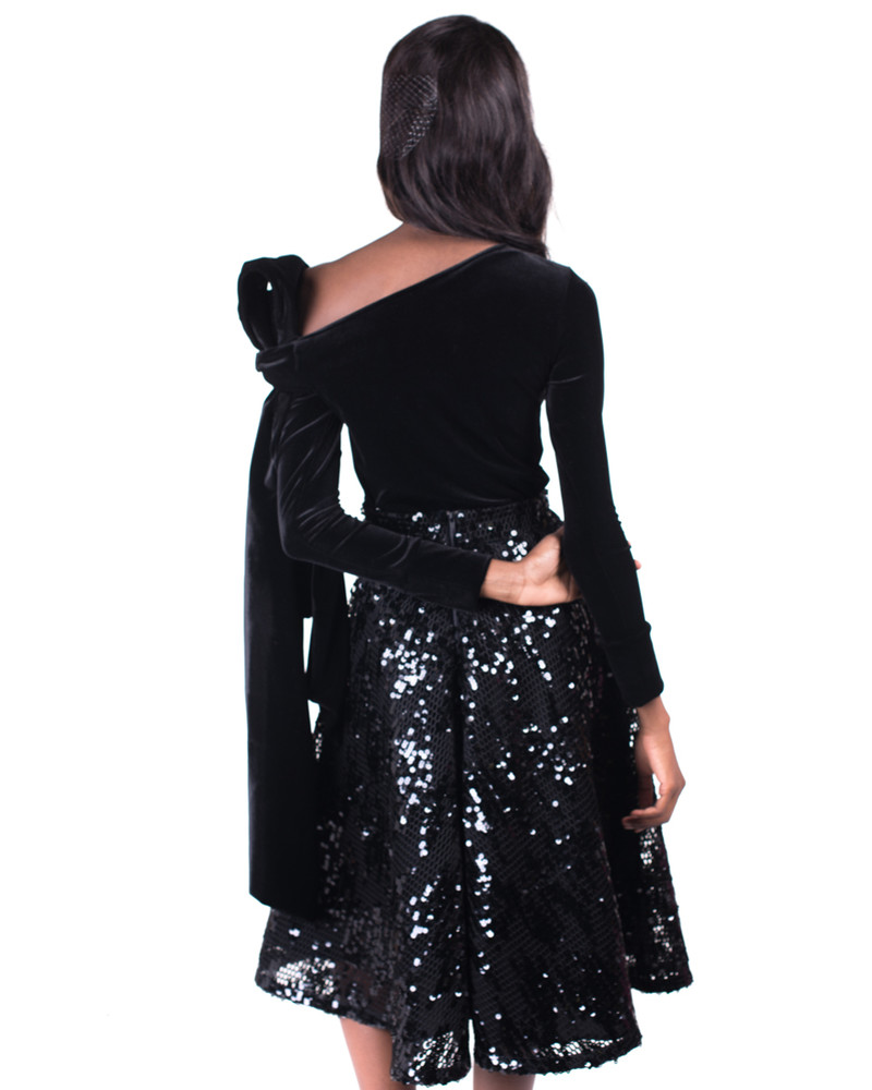 THE GREAT BEAUTY BLACK VELVET SHIRT