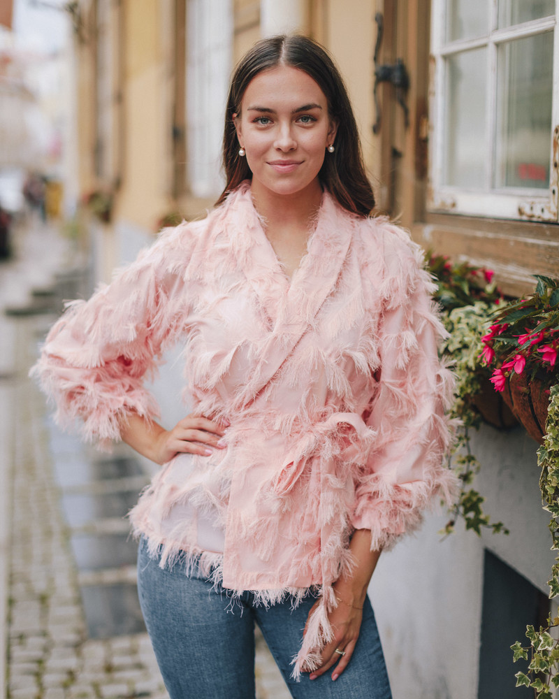 FRINGE JACKET PEACHY
