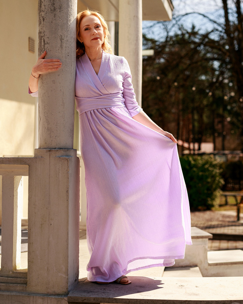 ELEGANT MAXI DRESS WAVE LILAC